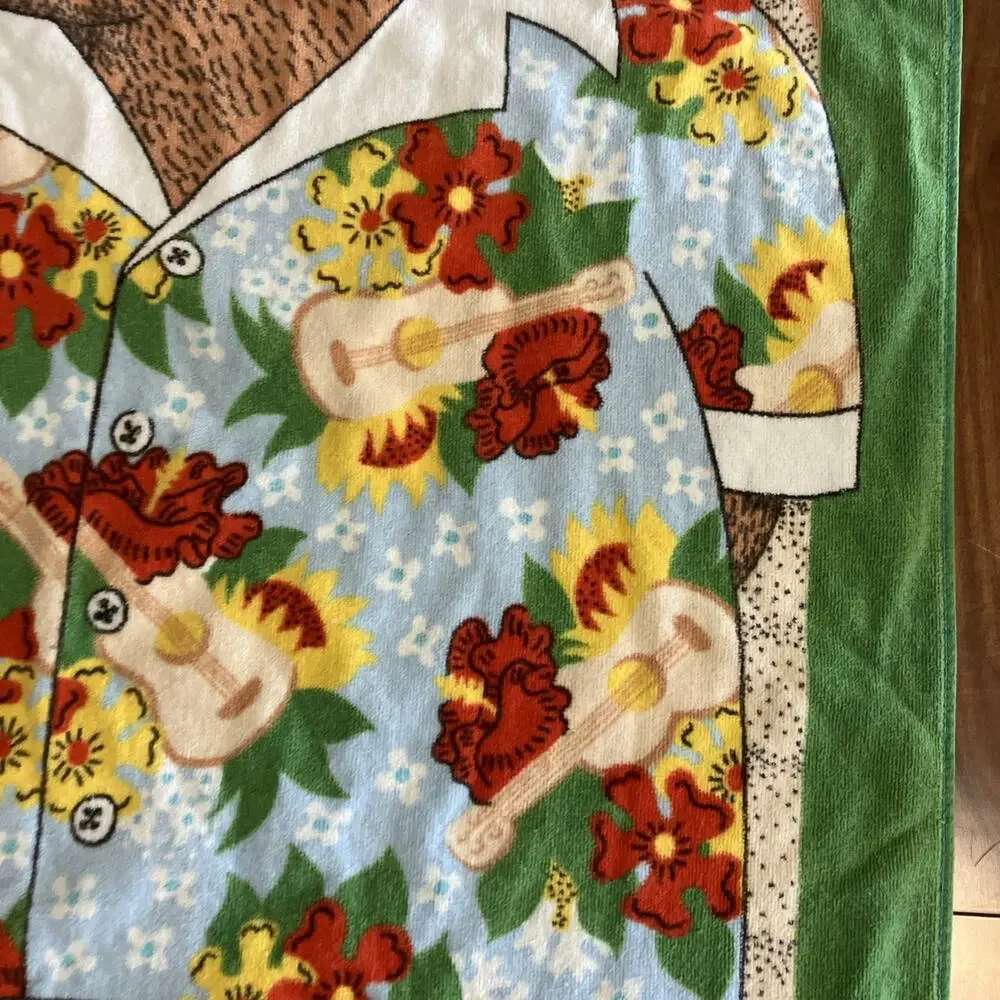 Vintage Seven Seas Duke Surfing Bear Hawaii Bear Unique RARE Beach Towel Cotton
